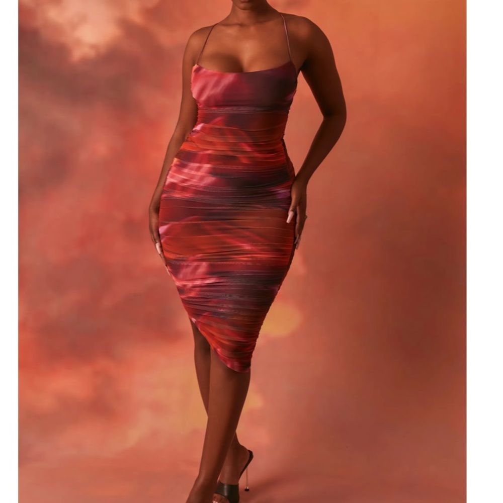 Mesh midi dress